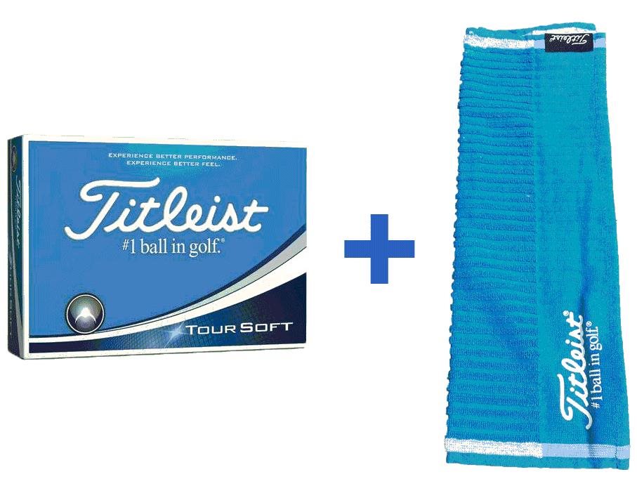 Titleist Tour Soft piłki golfowe + ręcznik gratis