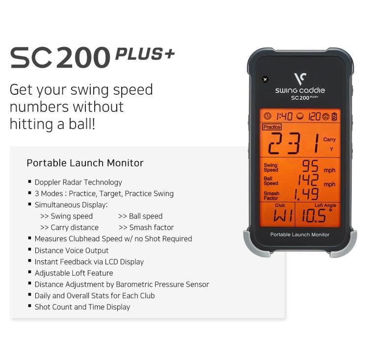 Voice Caddie Swing Caddie Launch Monitor SC200+ czarny