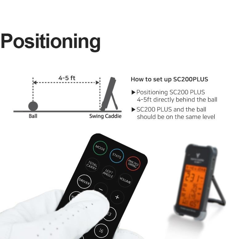 Voice Caddie Swing Caddie Launch Monitor SC200+ czarny