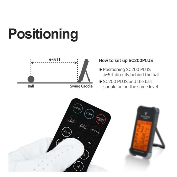 Voice Caddie Swing Caddie Launch Monitor SC200+ czarny