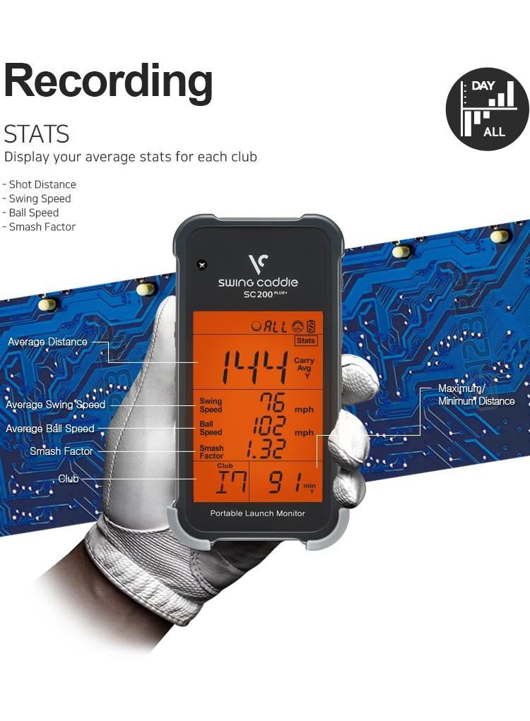 Voice Caddie Swing Caddie Launch Monitor SC200+ czarny