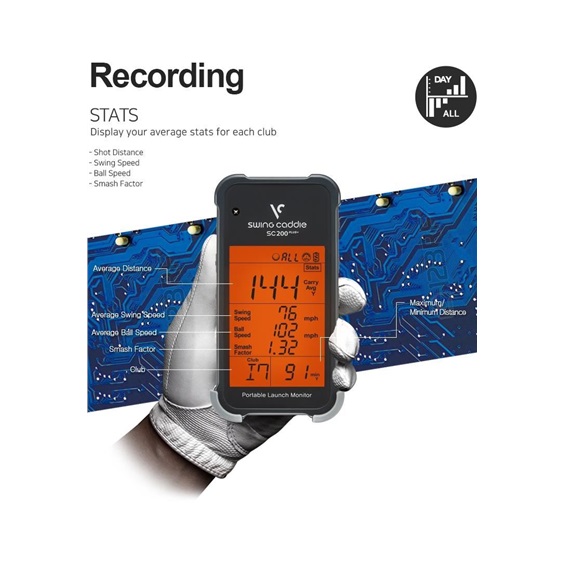 Voice Caddie Swing Caddie Launch Monitor SC200+ czarny