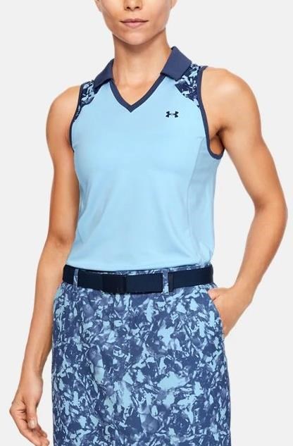 Under Armour Zinger Sleeveless Blocked damskie polo, niebiesko/granatowe