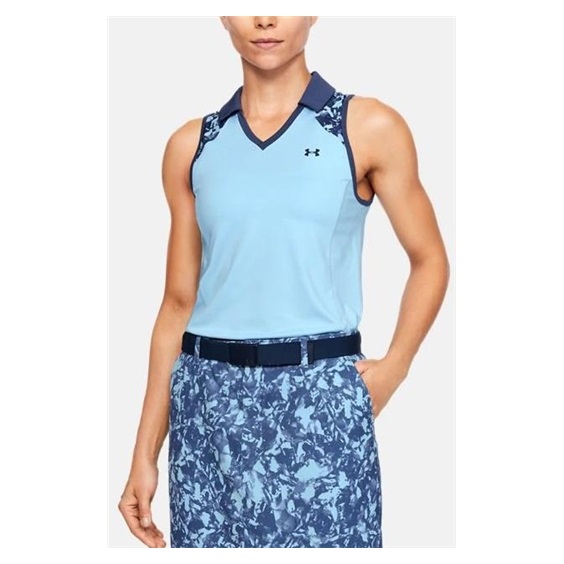 Under Armour Zinger Sleeveless Blocked damskie polo, niebiesko/granatowe