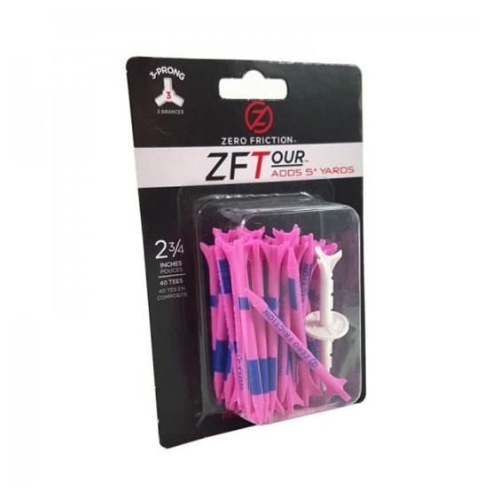 Zero Friction ZF Tour 3-Prong Tee 70mm, 40szt., różowe