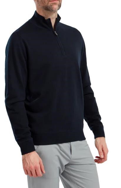 FootJoy Wool Blend Lined 1/2 Zip męski sweter, granatowy