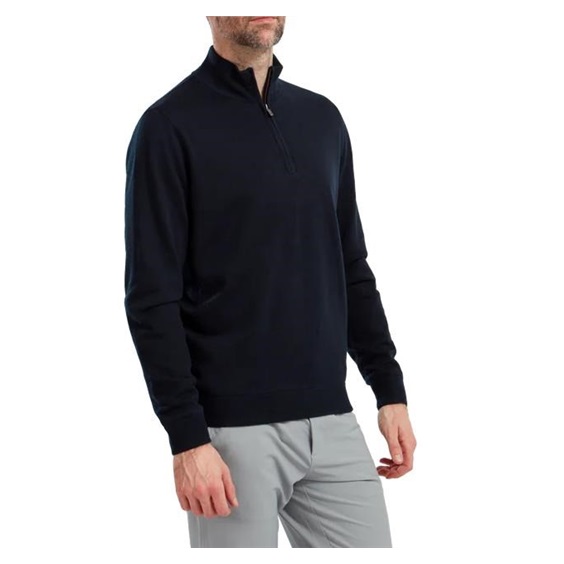 FootJoy Wool Blend Lined 1/2 Zip męski sweter, granatowy