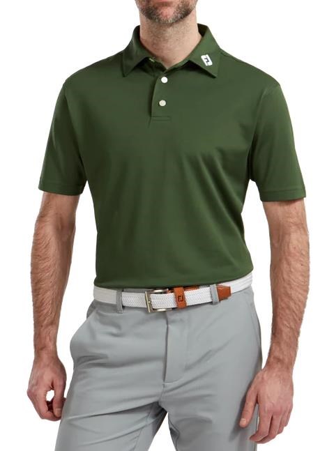 FootJoy Stretch Pique Solid Athletic Fit męskie polo, oliwkowe
