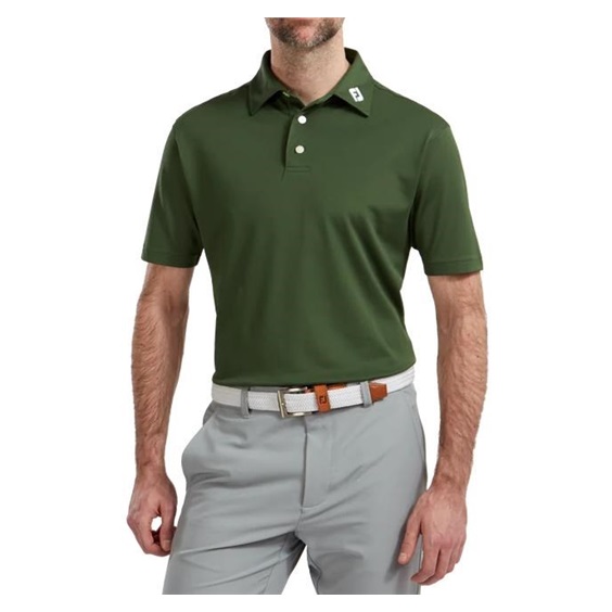 FootJoy Stretch Pique Solid Athletic Fit męskie polo, oliwkowe