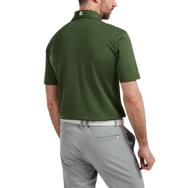 FootJoy Stretch Pique Solid Athletic Fit męskie polo, oliwkowe
