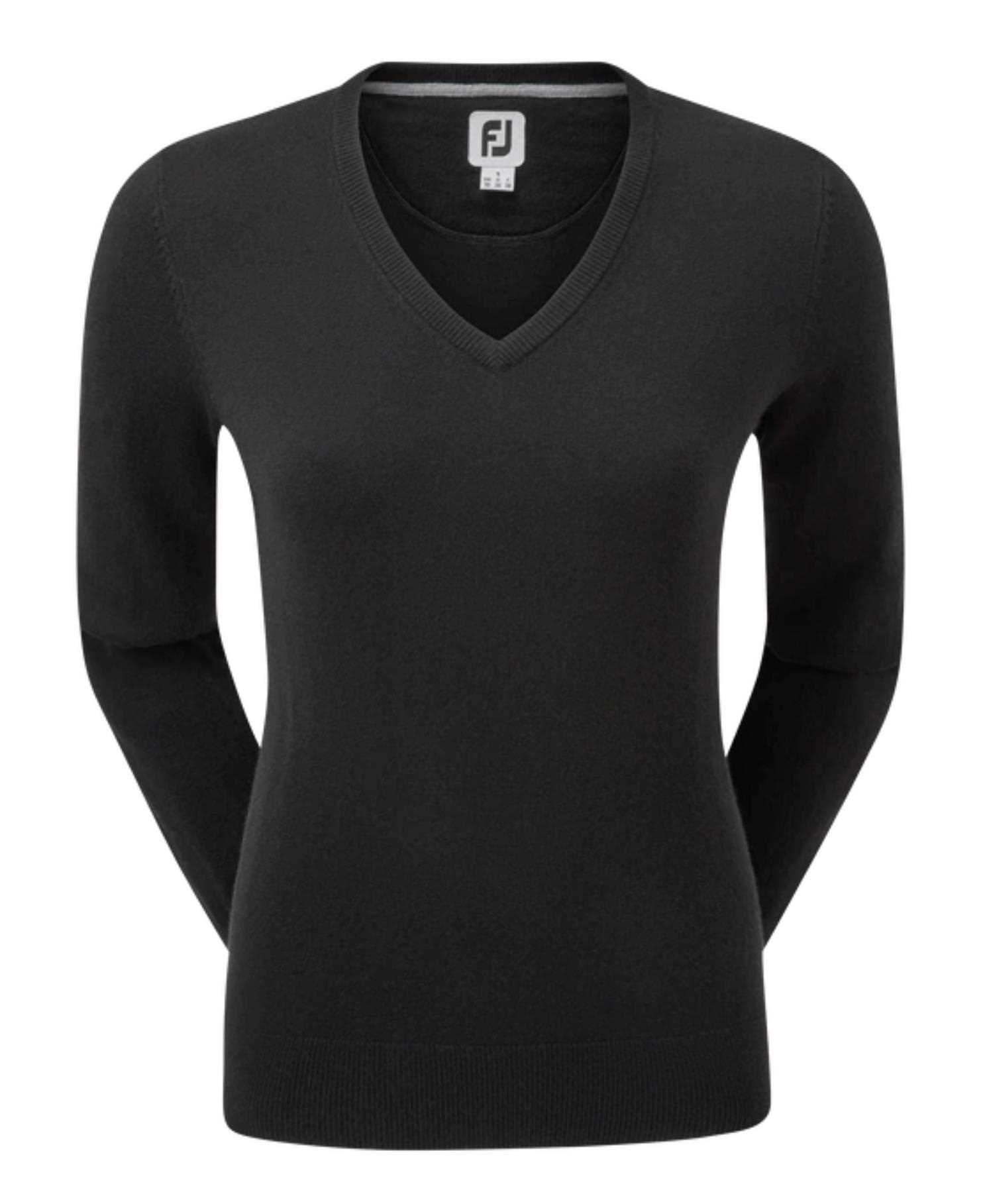 FootJoy Wool Blend V-Neck damski sweter, czarny