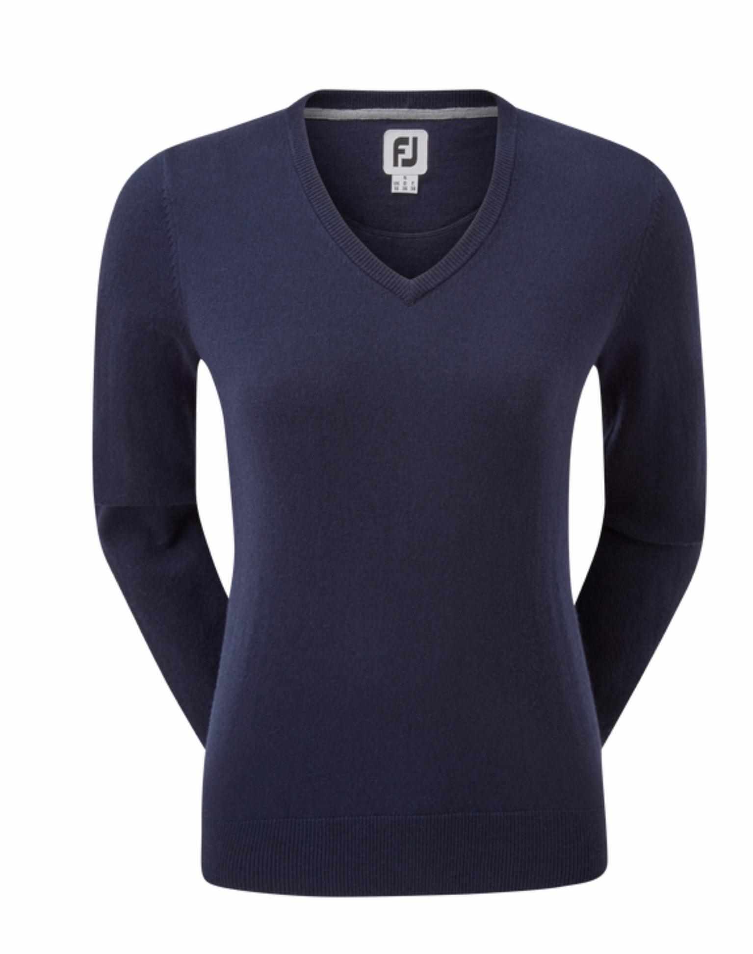 FootJoy Wool Blend V-Neck damski sweter, granatowy