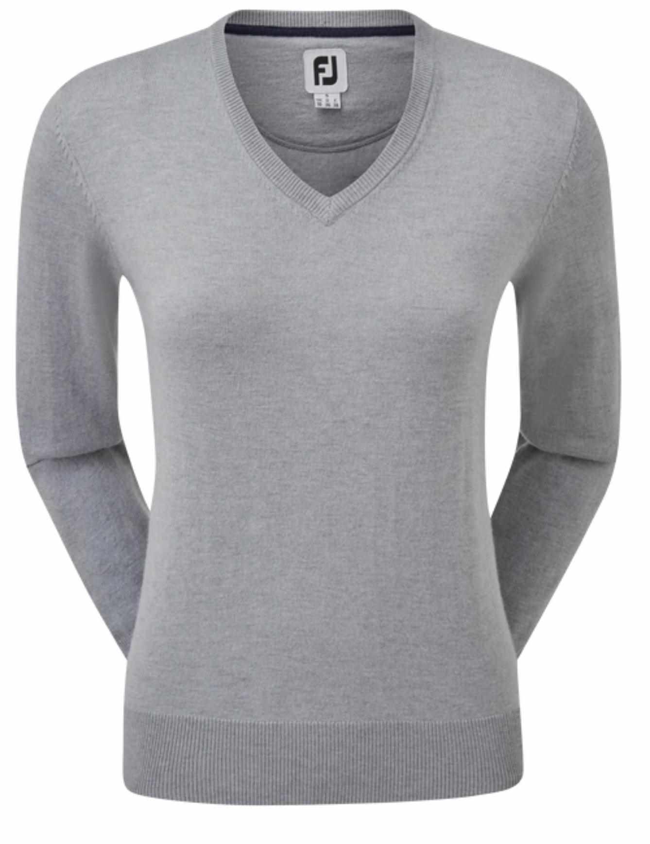 FootJoy Wool Blend V-Neck damski sweter, szary