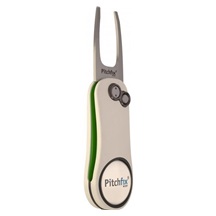 Pitchfix Hybrid 2.0 golf pitchfork + ballmarker, white/green