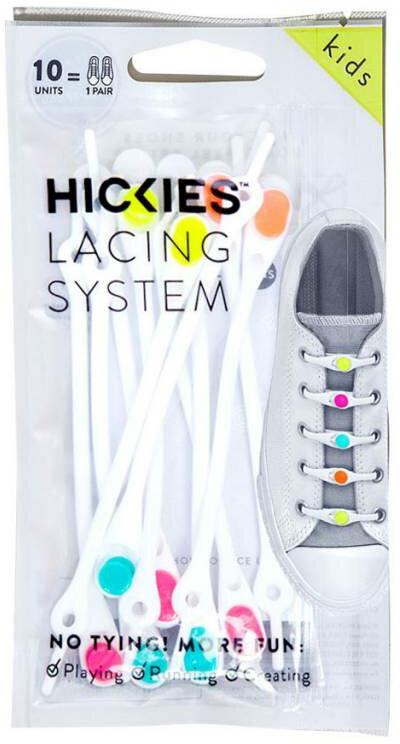 Hickies (10ks) - bílá/barevná elastyczne sznurówki dla dzieci, sprinkles