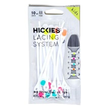 Hickies (10ks) - bílá/barevná elastyczne sznurówki dla dzieci, sprinkles