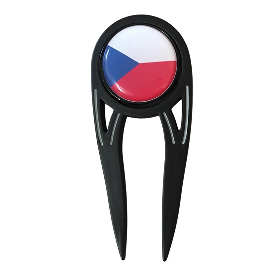 Odyssey Dual divot tool, flaga czeska, czarny