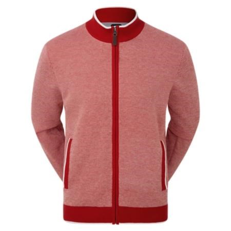 FootJoy Full-Zip Lined męski sweter, czerwony