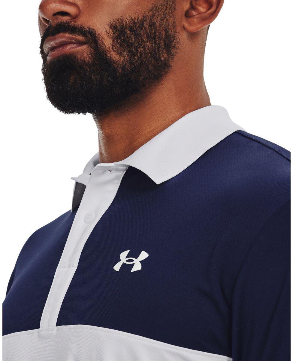 Perf Block Under Armour Perf 3.0 Color Block męskie polo, białe | Golf Brothers.pl
