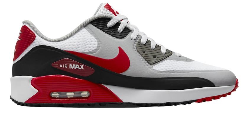 Nike Air Max 90G unisex buty golfowe, biało/czerwone