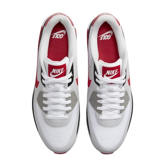 Nike Air Max 90G unisex buty golfowe, biało/czerwone