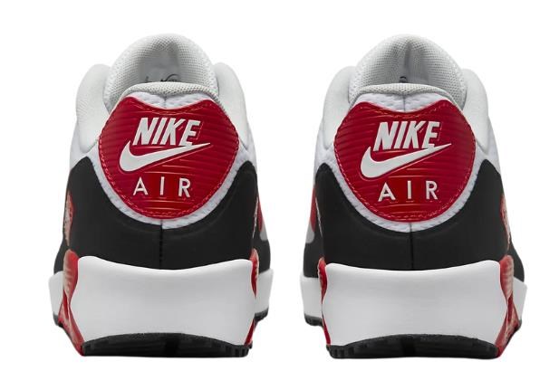 Nike Air Max 90G unisex buty golfowe, biało/czerwone