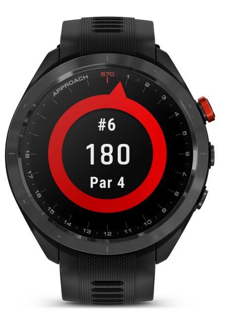 Garmin Approach S70 47 mm GPS zegarek golfowy, czarna ceramiczna luneta/czarny pasek silikonowy