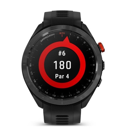 Garmin Approach S70 47 mm GPS zegarek golfowy, czarna ceramiczna luneta/czarny pasek silikonowy