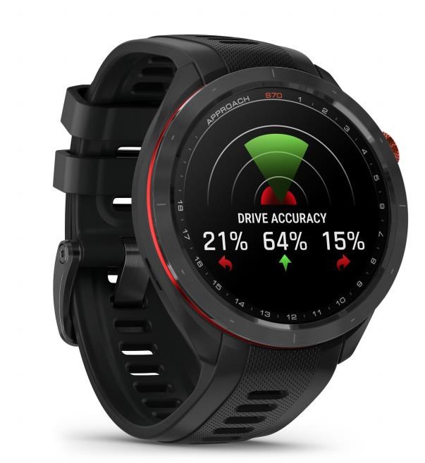 Garmin Approach S70 47 mm GPS zegarek golfowy, czarna ceramiczna luneta/czarny pasek silikonowy