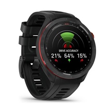 Garmin Approach S70 47 mm GPS zegarek golfowy, czarna ceramiczna luneta/czarny pasek silikonowy