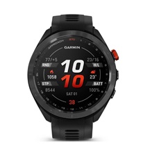 Garmin Approach S70 47 mm GPS zegarek golfowy, czarna ceramiczna luneta/czarny pasek silikonowy