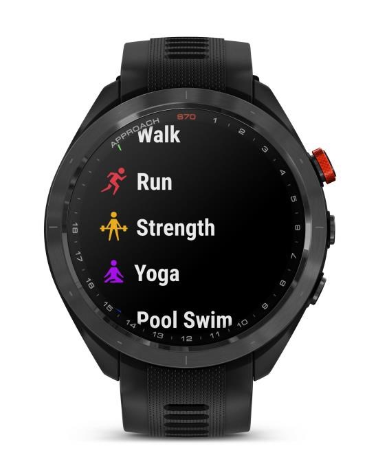Garmin Approach S70 47 mm GPS zegarek golfowy, czarna ceramiczna luneta/czarny pasek silikonowy