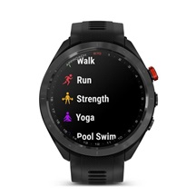 Garmin Approach S70 47 mm GPS zegarek golfowy, czarna ceramiczna luneta/czarny pasek silikonowy