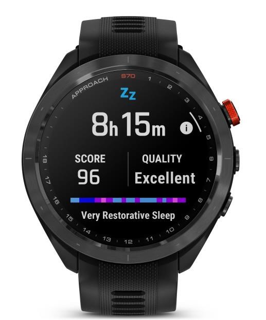 Garmin Approach S70 47 mm GPS zegarek golfowy, czarna ceramiczna luneta/czarny pasek silikonowy