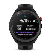 Garmin Approach S70 47 mm GPS zegarek golfowy, czarna ceramiczna luneta/czarny pasek silikonowy