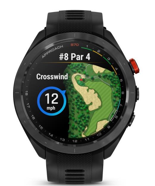 Garmin Approach S70 47 mm GPS zegarek golfowy, czarna ceramiczna luneta/czarny pasek silikonowy