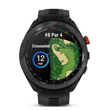 Garmin Approach S70 47 mm GPS zegarek golfowy, czarna ceramiczna luneta/czarny pasek silikonowy