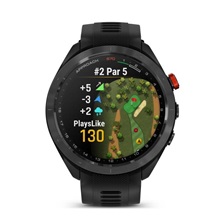 Garmin Approach S70 47 mm GPS zegarek golfowy, czarna ceramiczna luneta/czarny pasek silikonowy