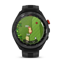 Garmin Approach S70 47 mm GPS zegarek golfowy, czarna ceramiczna luneta/czarny pasek silikonowy