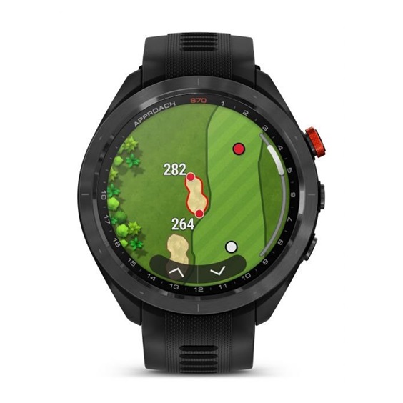 Garmin Approach S70 47 mm GPS zegarek golfowy, czarna ceramiczna luneta/czarny pasek silikonowy