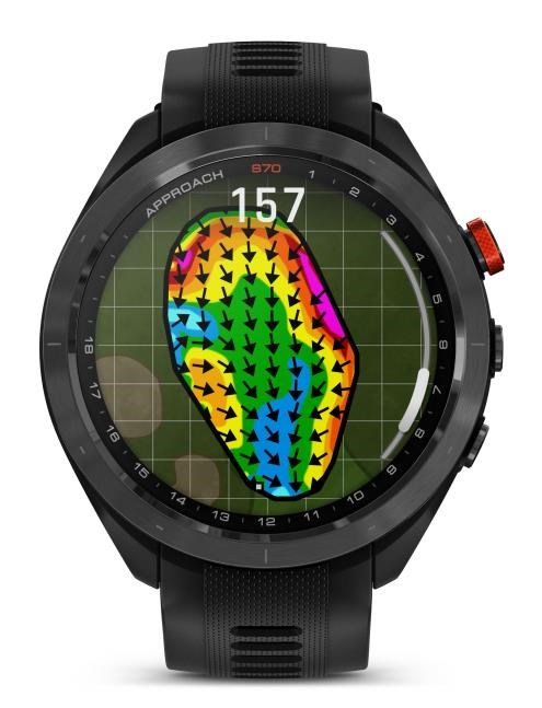 Garmin Approach S70 47 mm GPS zegarek golfowy, czarna ceramiczna luneta/czarny pasek silikonowy