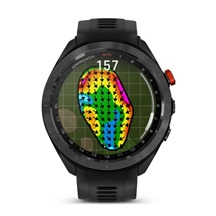 Garmin Approach S70 47 mm GPS zegarek golfowy, czarna ceramiczna luneta/czarny pasek silikonowy