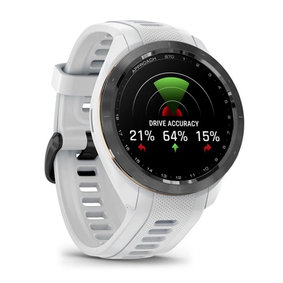 Garmin Approach S70 42 mm GPS zegarek golfowy, ceramiczna luneta czarna/pasek silikonowy biały