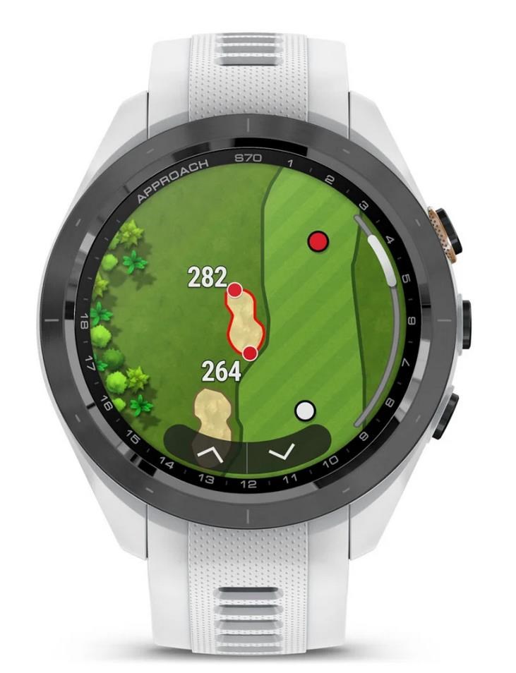 Garmin Approach S70 42 mm GPS zegarek golfowy, ceramiczna luneta czarna/pasek silikonowy biały