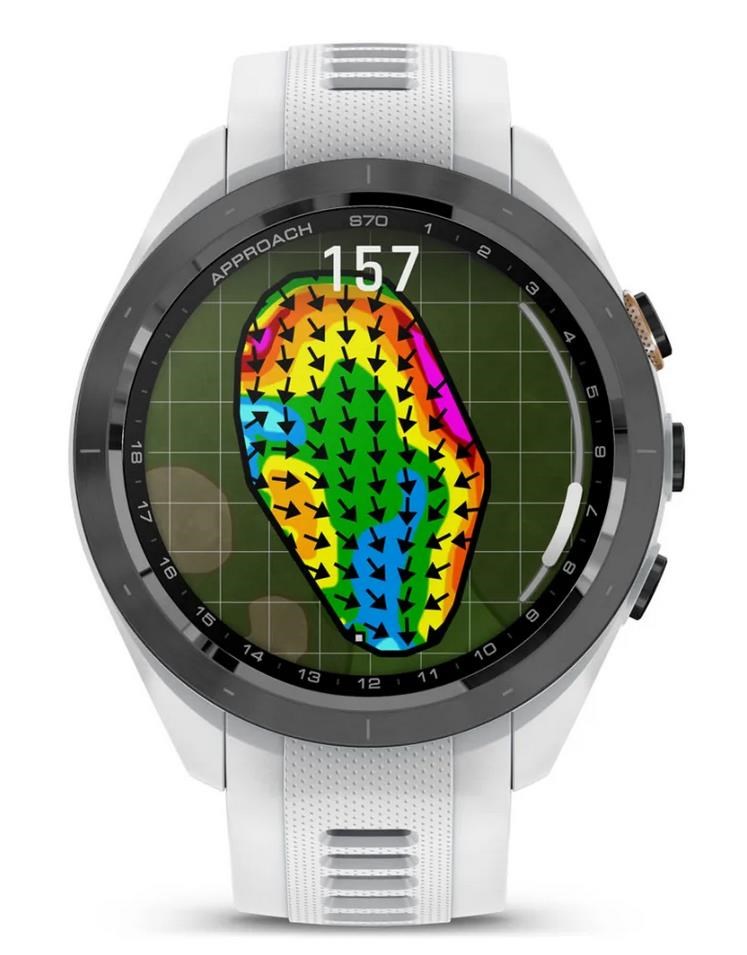 Garmin Approach S70 42 mm GPS zegarek golfowy, ceramiczna luneta czarna/pasek silikonowy biały