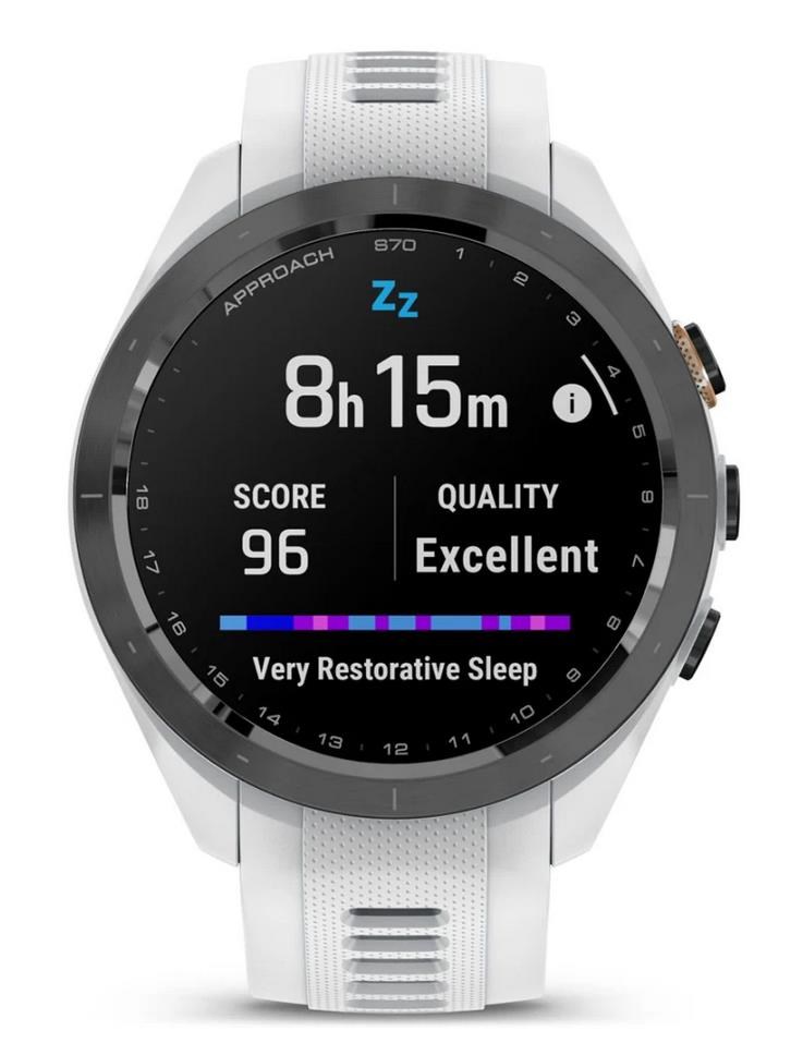 Garmin Approach S70 42 mm GPS zegarek golfowy, ceramiczna luneta czarna/pasek silikonowy biały
