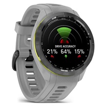Garmin Approach S70 42 mm zegarek GPS, czarna ceramiczna luneta/pasek Powder Grey