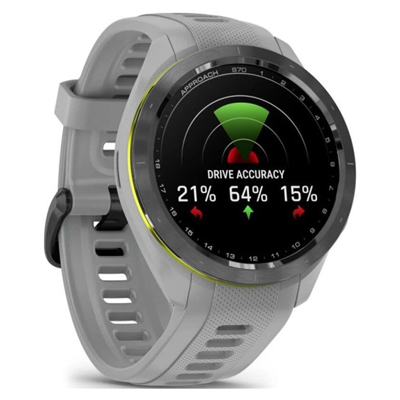 Garmin Approach S70 42 mm zegarek GPS, czarna ceramiczna luneta/pasek Powder Grey