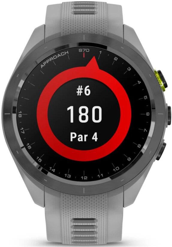 Garmin Approach S70 42 mm zegarek GPS, czarna ceramiczna luneta/pasek Powder Grey