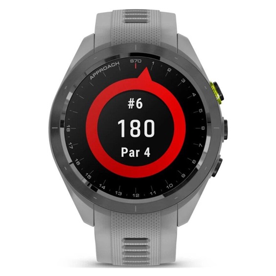 Garmin Approach S70 42 mm zegarek GPS, czarna ceramiczna luneta/pasek Powder Grey